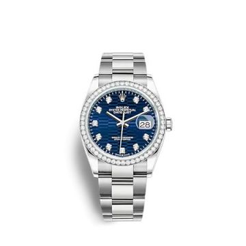 Rolex Datejust 36 Stainless Steel - Diamond / Blue - Fluted - Diamond / Oyster