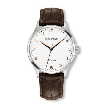Archimede Klassik 36 TwoTone / Silver / Brown Leather