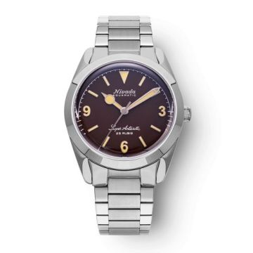 Nivada Grenchen Super Antarctic 3.6.9. Brown - Beige Luminous / Stainless Steel / Flat Link