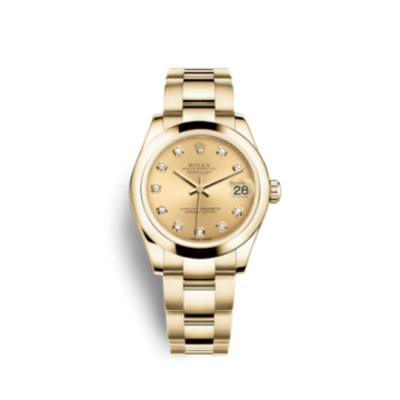 Rolex Datejust 31 Yellow Gold Domed / Oyster / Champagne Diamond