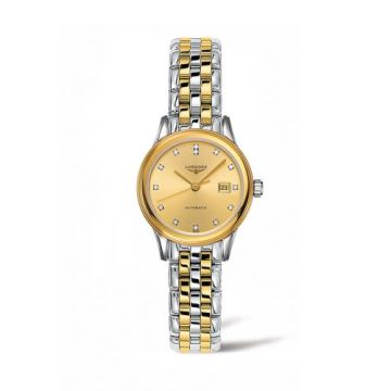 Longines Flagship 30 Stainless Steel - Yellow Gold / Gilt - Diamond / Bracelet