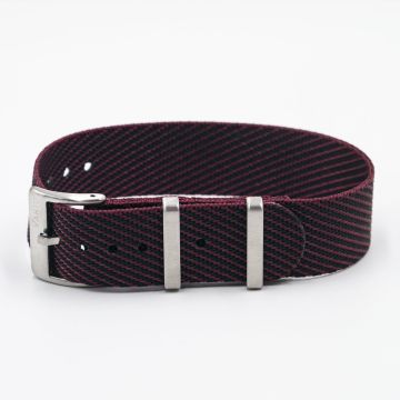 Twill Burgandy Red Watch Strap - 22mm