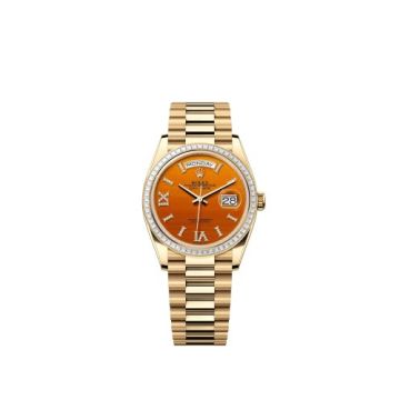Rolex Day-Date 36 Yellow Gold - Baguette / Carnelian / President