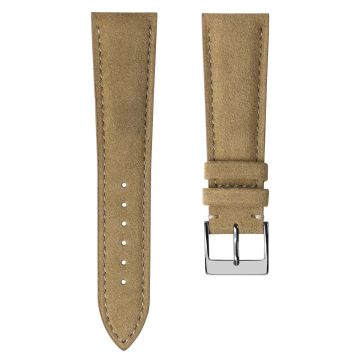 Laverton Padded Alcantara Handmade Watch Strap - Camel - 22mm