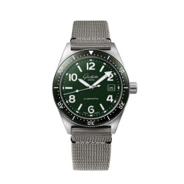 Glashütte Original SeaQ Date Stainless Steel / Green / Synthetic - Folding