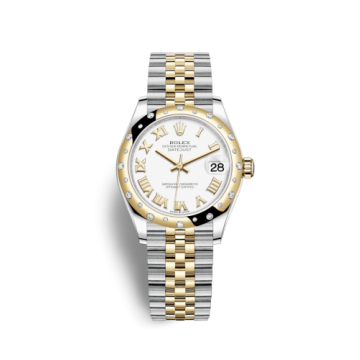Rolex Datejust 31 Stainless Steel / Yellow Gold / Domed - Diamond / White - Roman / Jubilee