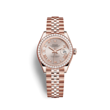 Rolex Lady-Datejust 28 Everose Diamond / Jubilee / Sundust Roman