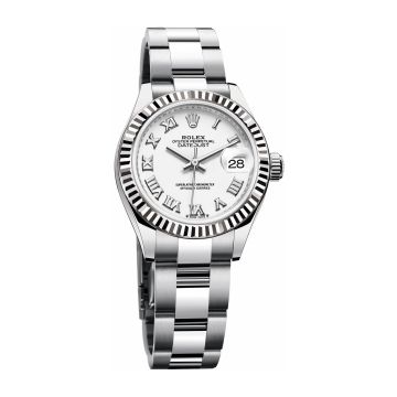Rolex Lady-Datejust 28 Stainless Steel Fluted / White - Roman / Oyster