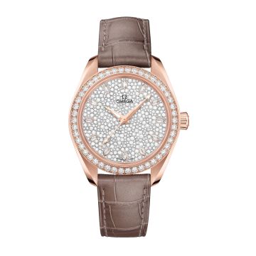 Omega Seamaster Aqua Terra 150M Master Chronometer 34 Sedna Gold / Diamond / Snow Diamond / Alligator