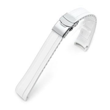 StrapXPro - White SMX02A Rubber Strap compatible with Seiko Speedtimer SSC911 Series - 21mm