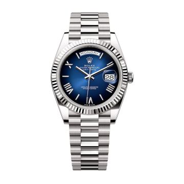 Rolex Day-Date 40 White Gold / MOP - Baguette