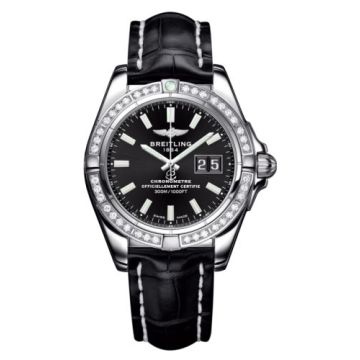 Breitling Galactic 41 Stainless Steel / Diamond / Onyx Black / Croco