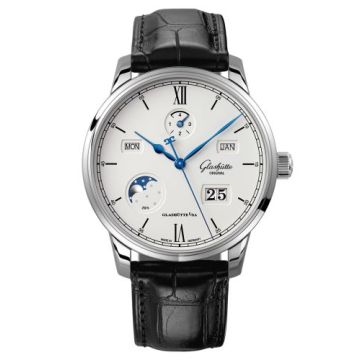 Glashütte Original Senator Excellence Perpetual Calendar Stainless Steel / Silver / Alligator / Pin
