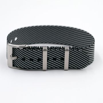 Twill Zebra Black Watch Strap - 18mm
