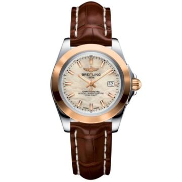 Breitling Galactic 32 Sleek Edition Stainless Steel / Rose Gold / Pearl / Croco