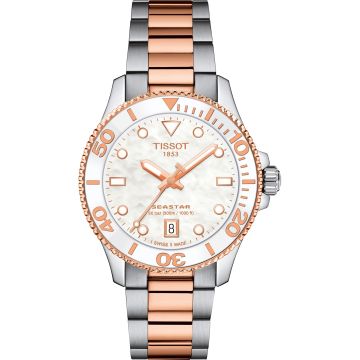 Tissot Seastar 1000 36 Quartz Stainless Steel - Rose Gold / MOP / Bracelet