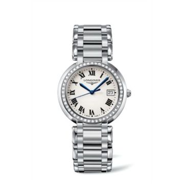 Longines PrimaLuna Quartz 34 Stainless Steel / Diamond / Silver - Roman / Bracelet