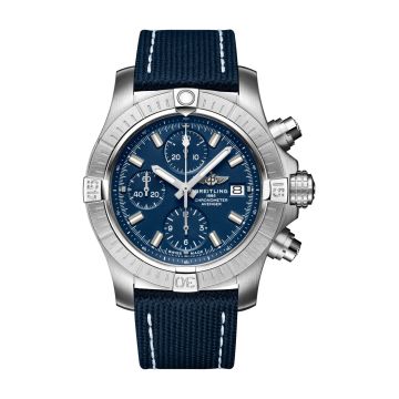 Breitling Avenger Chronograph 43 Stainless Steel / Blue / Military / Pin