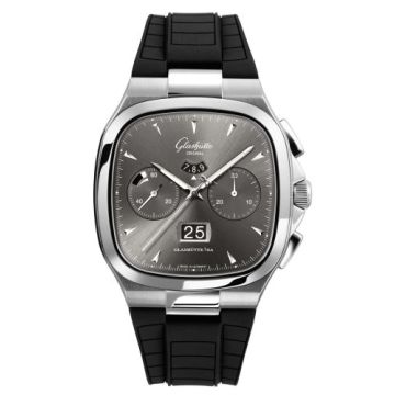 Glashütte Original Seventies Chronograph Panorama Date Ruthenium / Rubber / Folding