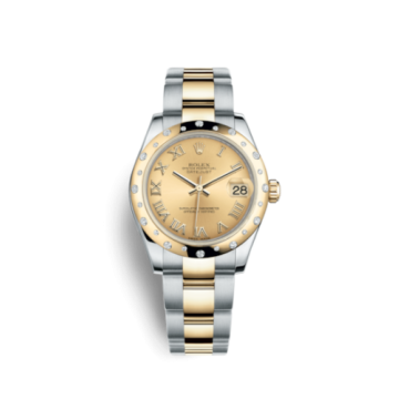 Rolex Datejust 31 Rolesor Yellow Domed Diamond / Oyster / Champagne Roman