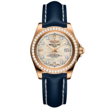 Breitling Galactic 32 Sleek Edition Rose Gold / Diamond / Pearl Diamond / Calf
