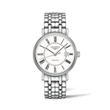 Longines Presence 40 Automatic Stainless Steel / White - Roman / Bracelet
