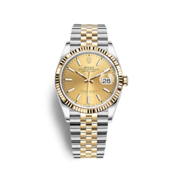 Rolex Datejust 36 Stainless Steel / Yellow Gold / Fluted / Champagne / Jubilee