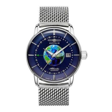 Zeppelin Atlantic Automatic GMT Acier Argenté