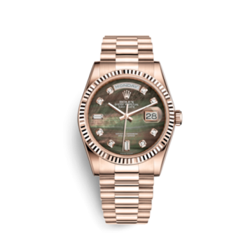 Rolex Day-Date 36 Everose Fluted / President / Tahitian MOP