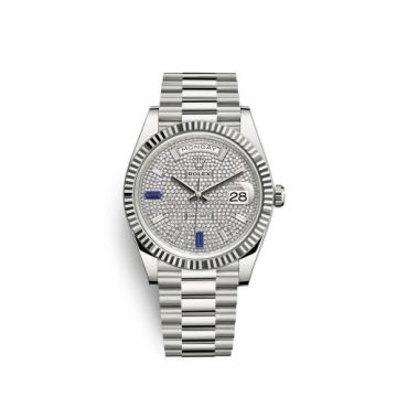 Rolex Day-Date 40 White Gold / Paved