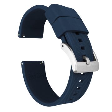 Navy Blue Elite Silicone Watch Band - 18mm