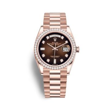Rolex Day-Date 36 Everose Gold / Diamond / Brown Ombré-Diamond / President