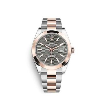 Rolex Datejust 41 Rolesor Everose - Smooth / Oyster / Slate - Fluted