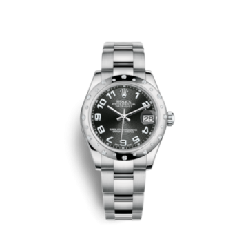 Rolex Datejust 31 Stainless Steel Domed Diamond / Oyster / Black - Arabic