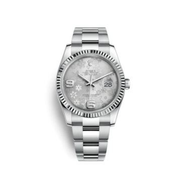 Rolex Datejust 36 Stainless Steel Fluted / Oyster / Silver Floral