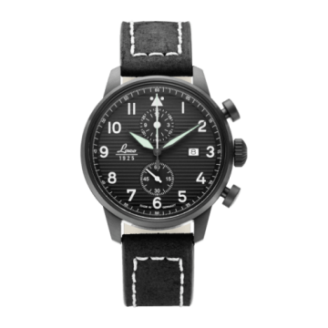 Laco Pilot Watch Special Models Model Lausanne / Stainless Steel / Black