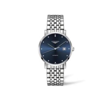 Longines Elegant Collection Automatic 39 Stainless Steel / Blue - Diamond / Bracelet