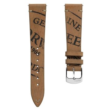Newham Inverted Horween Shell Cordovan Watch Strap - French Beige - 20mm
