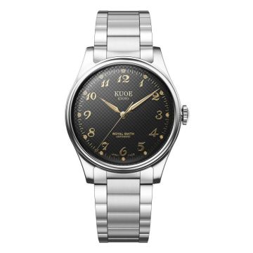 Kuoe Kyoto Royal Smith 90-006 Breguet Numerals Silver Case Black Dial