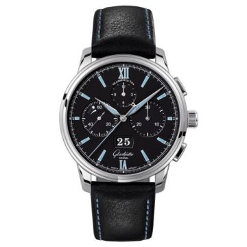 Glashütte Original Senator Chronograph Panorama Date Stainless Steel / Black / Calf / Pin
