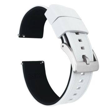 Elite Silicone White Top Black Bottom Watch Band - 22mm