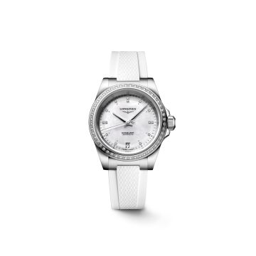 Longines Conquest 34 Stainless Steel - Diamond / MOP - Diamond / Rubber