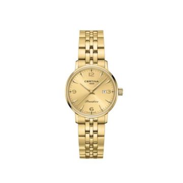 Certina DS Caimano Yellow Gold / Champagne / Bracelet
