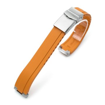Crafter Blue - MX03-143 Orange FKM Rubber Strap With End Links For Seiko 63MAS Diver 40.50mm SPB143 SPB145 - 10mm
