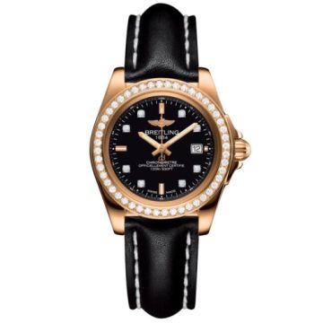Breitling Galactic 32 Sleek Edition Rose Gold / Diamond / Trophy Black Diamond / Calf