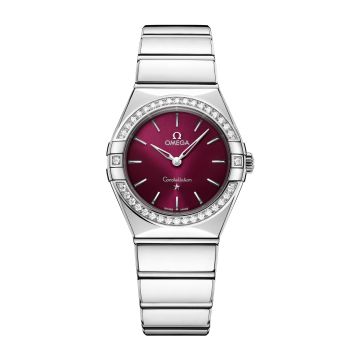 Omega Constellation 28 Quartz Stainless Steel -Diamond / Burgundy