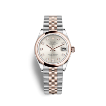 Rolex Datejust 31 Stainless Steel / Rose Gold / Domed / Silver - Diamond / Jubilee