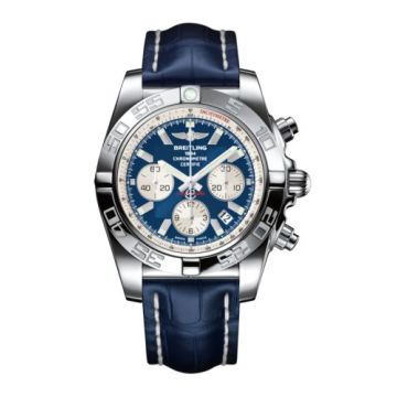 Breitling Chronomat 44 Stainless Steel / Blue / Croco