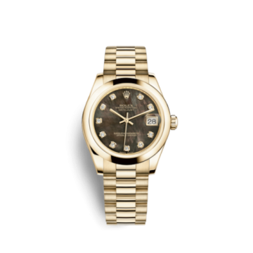 Rolex Datejust 31 Yellow Gold Domed / President / Black MOP