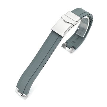 Crafter Blue - MX03-117 Light Grey FKM Rubber Strap With End Links compatible with Seiko Alpinist SARB017 - 6mm